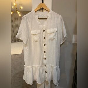 Cupshe White Bathing Suit Cover Up Size Medium NWT